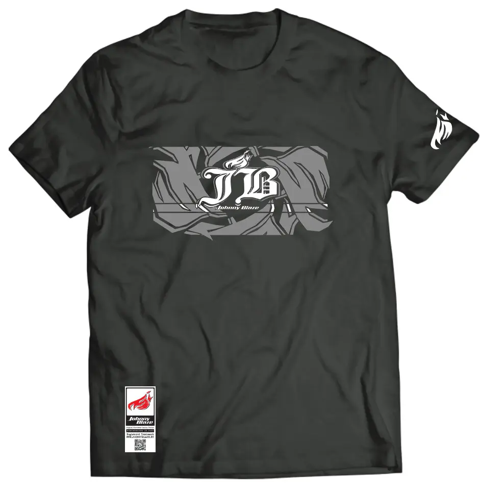 Johnny Blaze T-shirt - 4 Grey Flames [ Grey Black / Glow in the Dark ] Edición 2