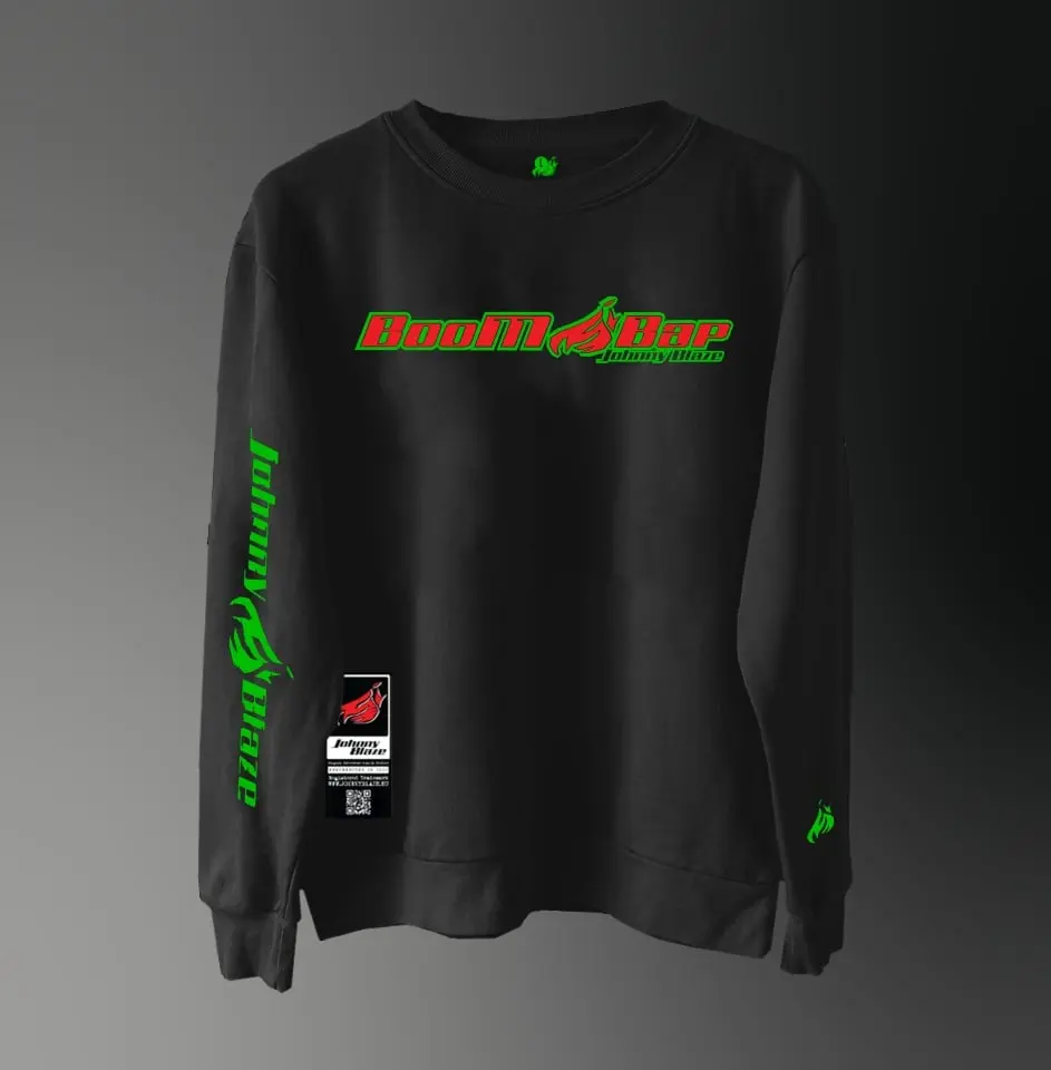 Bluza PREMIUM Johnny Blaze - Boom Bap Edition ! [ Black Red / Glow in the Dark ] Editia 4 stoc