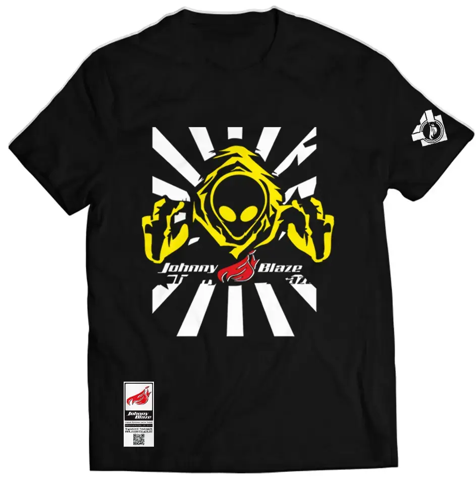Tricou Johnny Blaze - Invader Alien Two [ Yellow Black / Glow in the Dark ] Editia 2 STOC