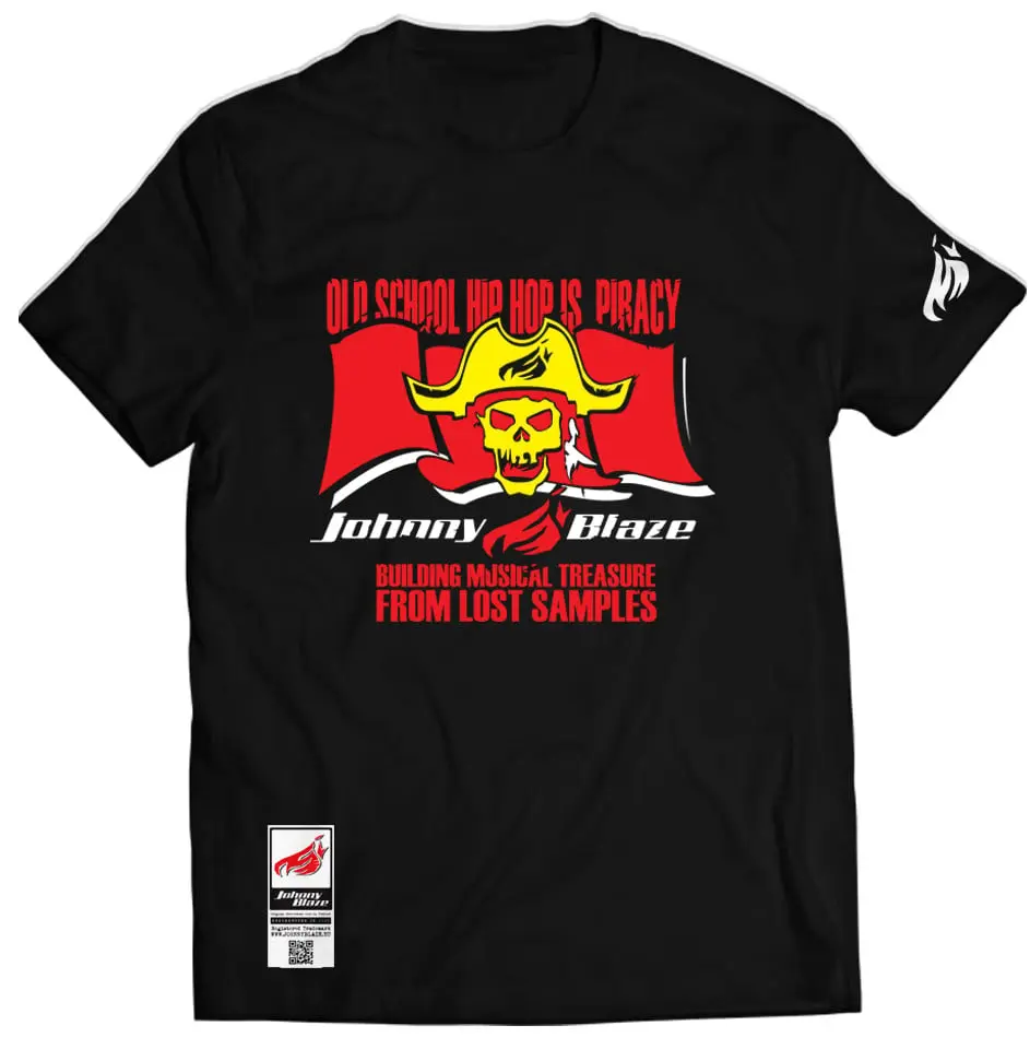 Tricou Johnny Blaze - Old School HipHop is Piracy [ Red White ] Editia 3 STOC