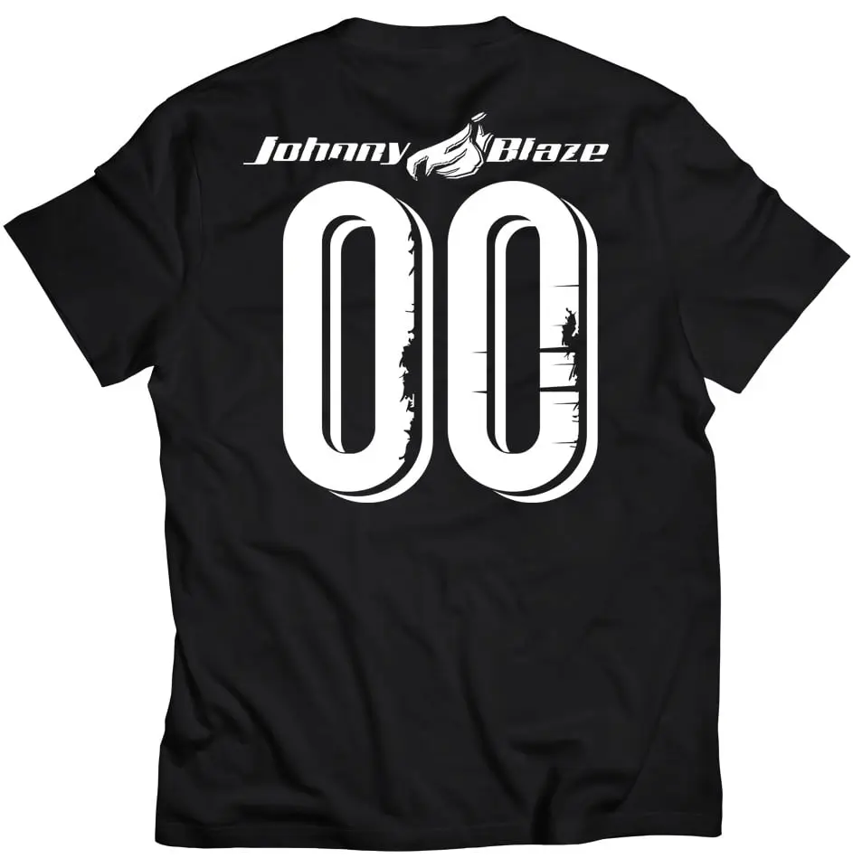 LV - Tricou Johnny Blaze - JB Zero Zero [ White Black / Glow in the Dark ] Editia 2 stoc